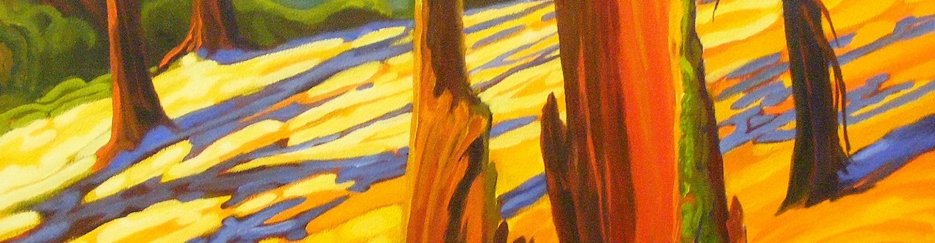 A paint of a stump in Drought Mountain, it was created by Linda Lovisa.