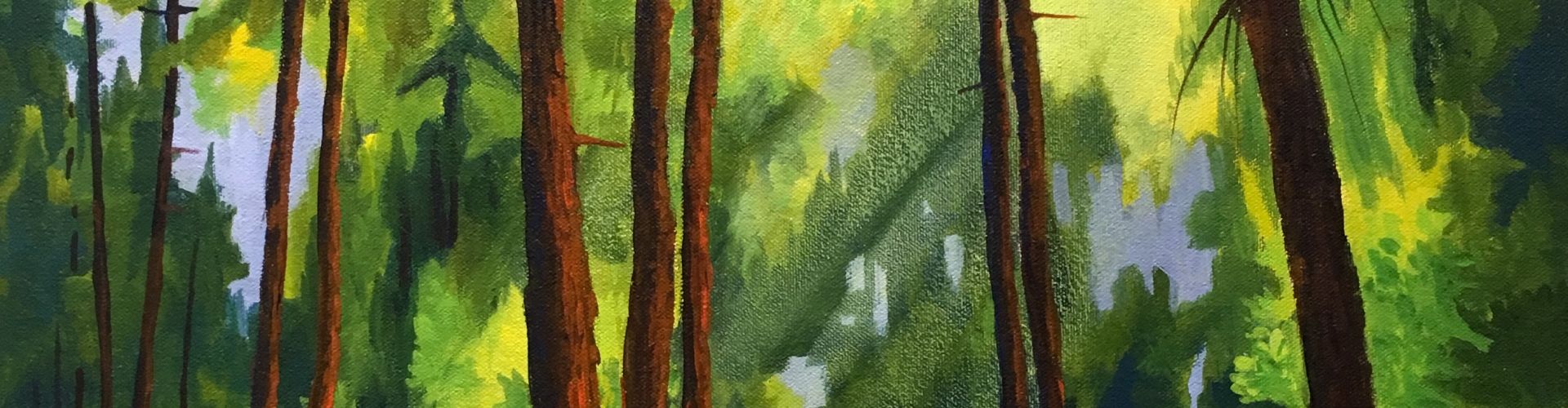A paint of the Glen Canyon forest made by Linda Lovisa.