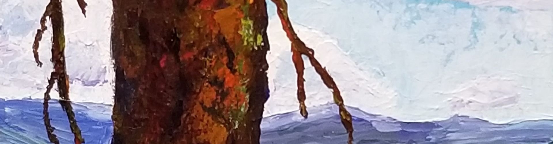 Ponderosa Pine on Crystal Mountain painting by Linda Lovisa