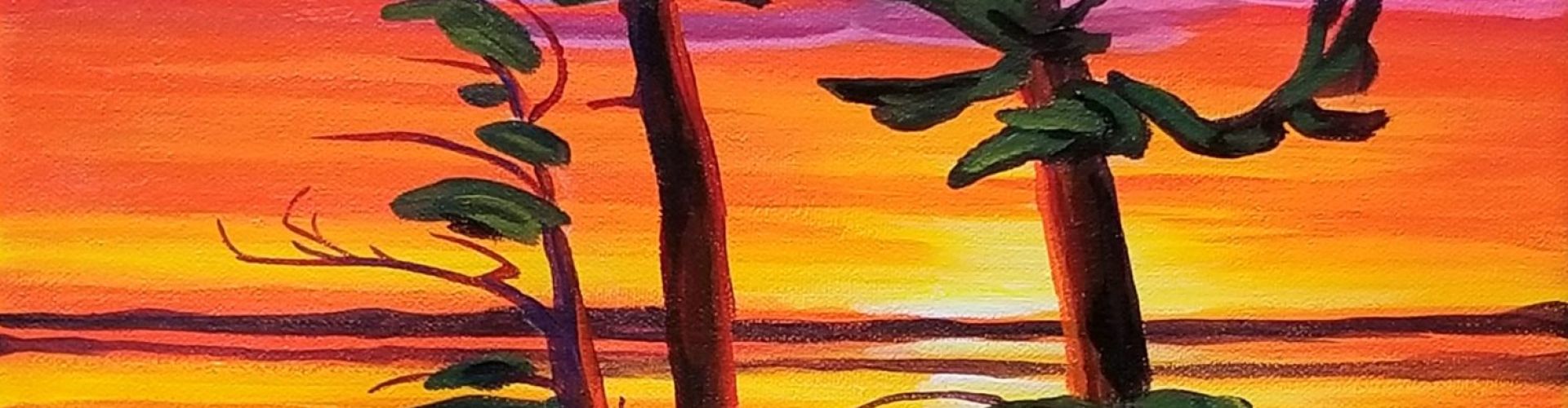 Northwestern Ontario Sunset painting by Linda Lovisa