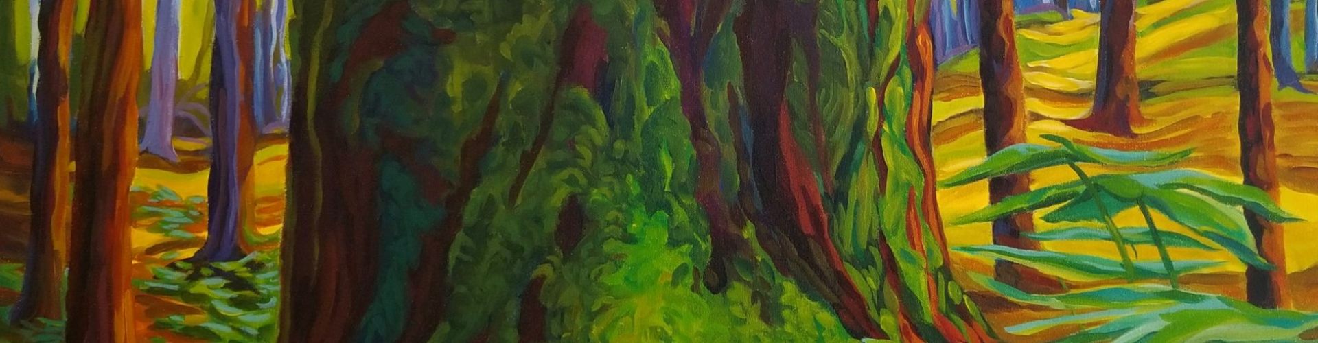 Painting of a tree on Mount Robson by Linda Lovisa