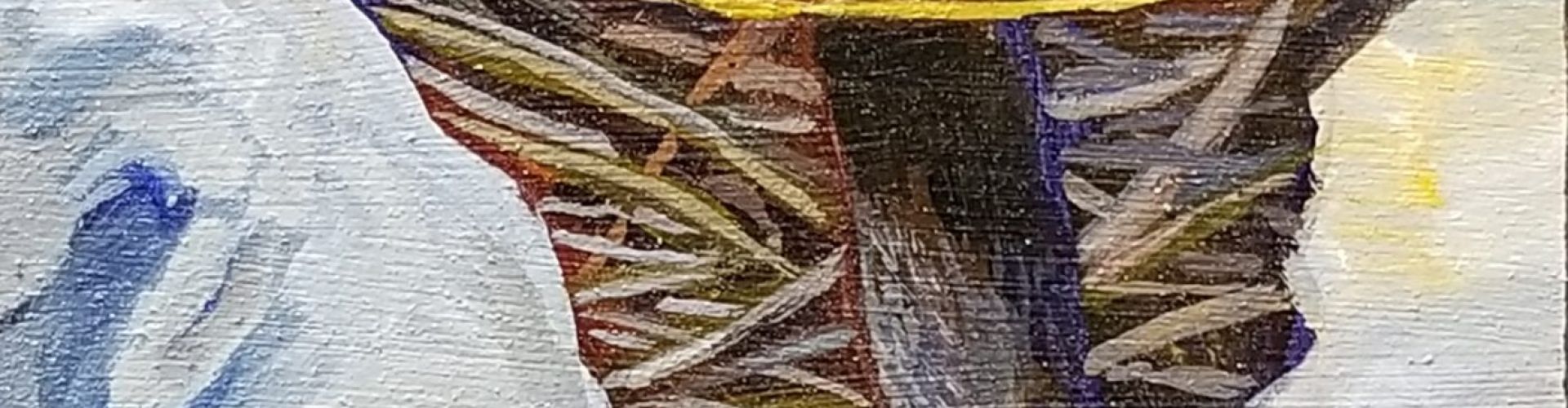 The Mushroom on Birch Panel