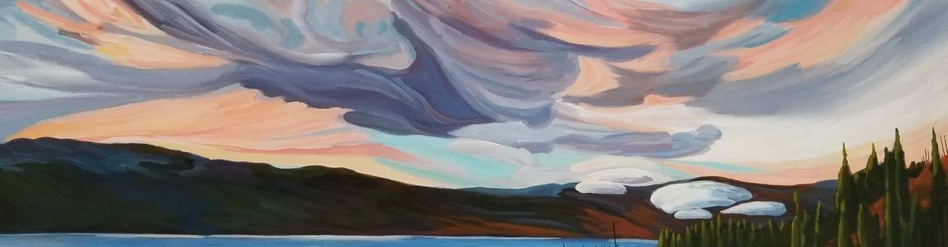 Glorious Morning painting of Goat's Peak in West Kelowna by Linda Lovisa