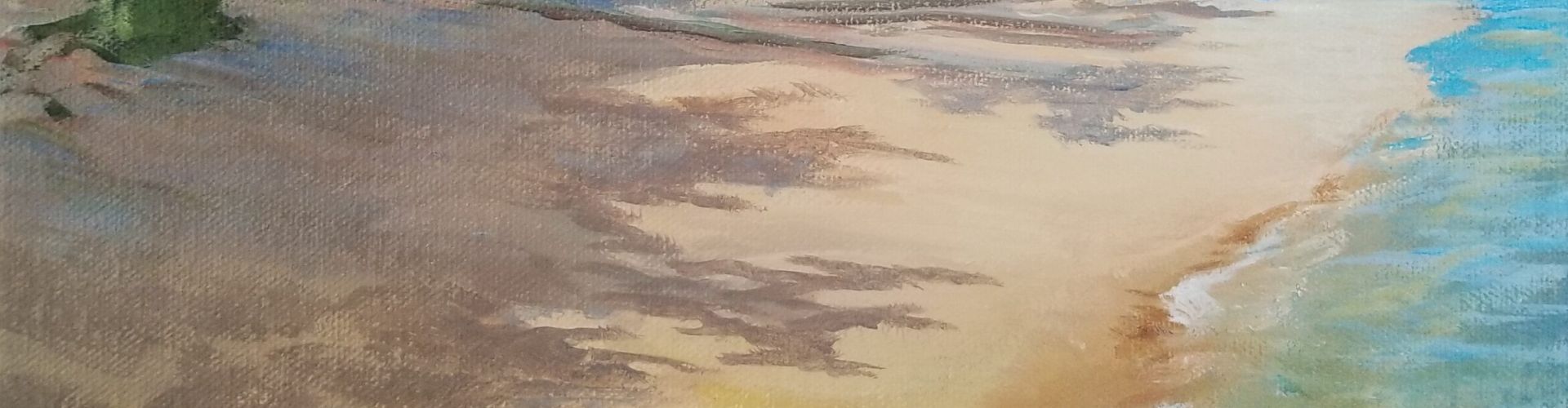 Slocan Lake Beach painting by Linda Lovisa